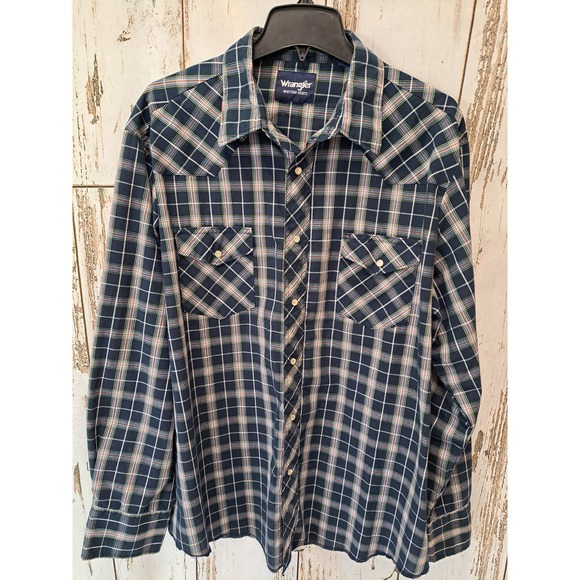 wrangler western Other - Wrangler Western Shirts Men's Long-Sleeved Button-Down Checkered Shirt